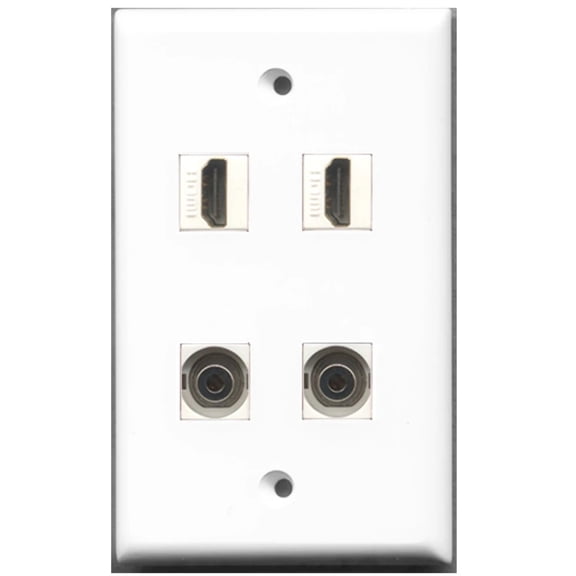 Ultra Spec Cables 2 Port HDMI 2 Port 3.5mm Wall Plate