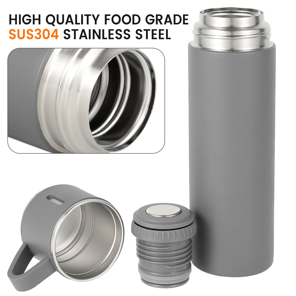 500ml Christmas Thermos Small Fresh Stainless Steel Vacuum Water Bottle  with Lid Lovely Christmas Straight Art Student Water Cup