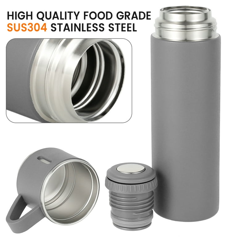 Stainless Steel Thermo 500ml/16.9oz Vacuum Insulated Bottle with Cup for  Coffee Hot drink and Cold drink water flask.(Gray,Set)
