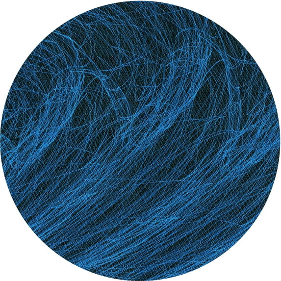 Ahgly Company Machine Washable Indoor Round Transitional Night Blue Area Rugs, 3' Round