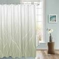 thumbnail image 3 of Fabric Shower Curtain Ombre Sage Green Modern Geometric White Striped Design Shower Curtains with 12 Hooks Waterproof Machine Washable Bath Curtains for Bathroom, 54 x 78in, 3 of 6