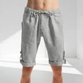 thumbnail image 1 of pstuiky Pantalones cortos para hombre, Pantalones cortos transpirables de verano para hombre, de color liso, con bolsillos plisados, cintura elástica y botones. Pantalones cortos de golf, 1 of 6