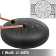 thumbnail image 4 of VEVOR Steel Tongue Drum 13 Notes 12 Inches Dia Tongue Drum Handpan Drum Notes Steel Tongue Drum Steel Drums Instruments with Rope Decoration and Mallets, Bag Music Book Finger Picks Black, 4 of 9