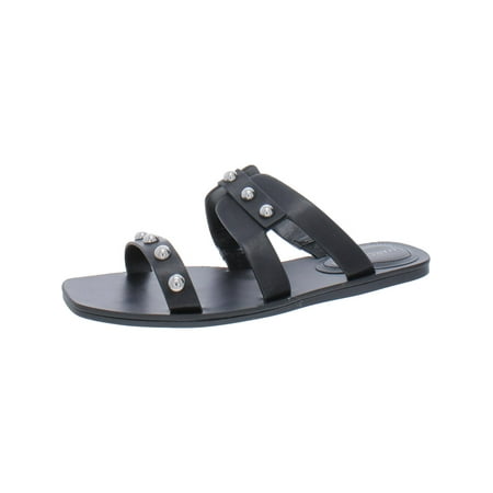 

Marc Fisher Womens Burlina Faux Leather Studded Flip-Flops