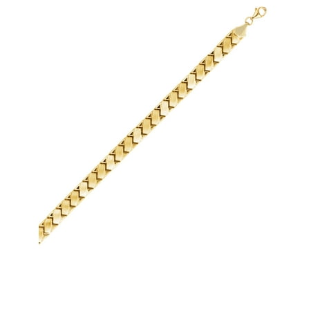 Gold Stampato Bracelet - 14k Yellow Gold Paver Brick Design Stampato Bracelet