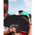 thumbnail image 4 of Abanico plegable GeGeya, grande, 33 cm, para fiestas de baile en línea, negro, 4 of 6