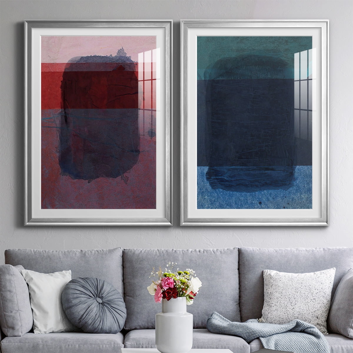 Wexford Home Remembering Rothko I Premium Framed Print, 26.5" x 36.5" - Ready to Hang, Silver (Set of 2)