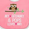thumbnail image 4 of Inktastic Grammy and Pops Love Me Owl Girls Baby Bib, 4 of 4