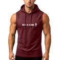 thumbnail image 4 of Kalauyu Sleeveless Hooded Workout Tank Tops for Men Graphic Print Casual Summer Athletic Loungewear Vests Tops, 4 of 5