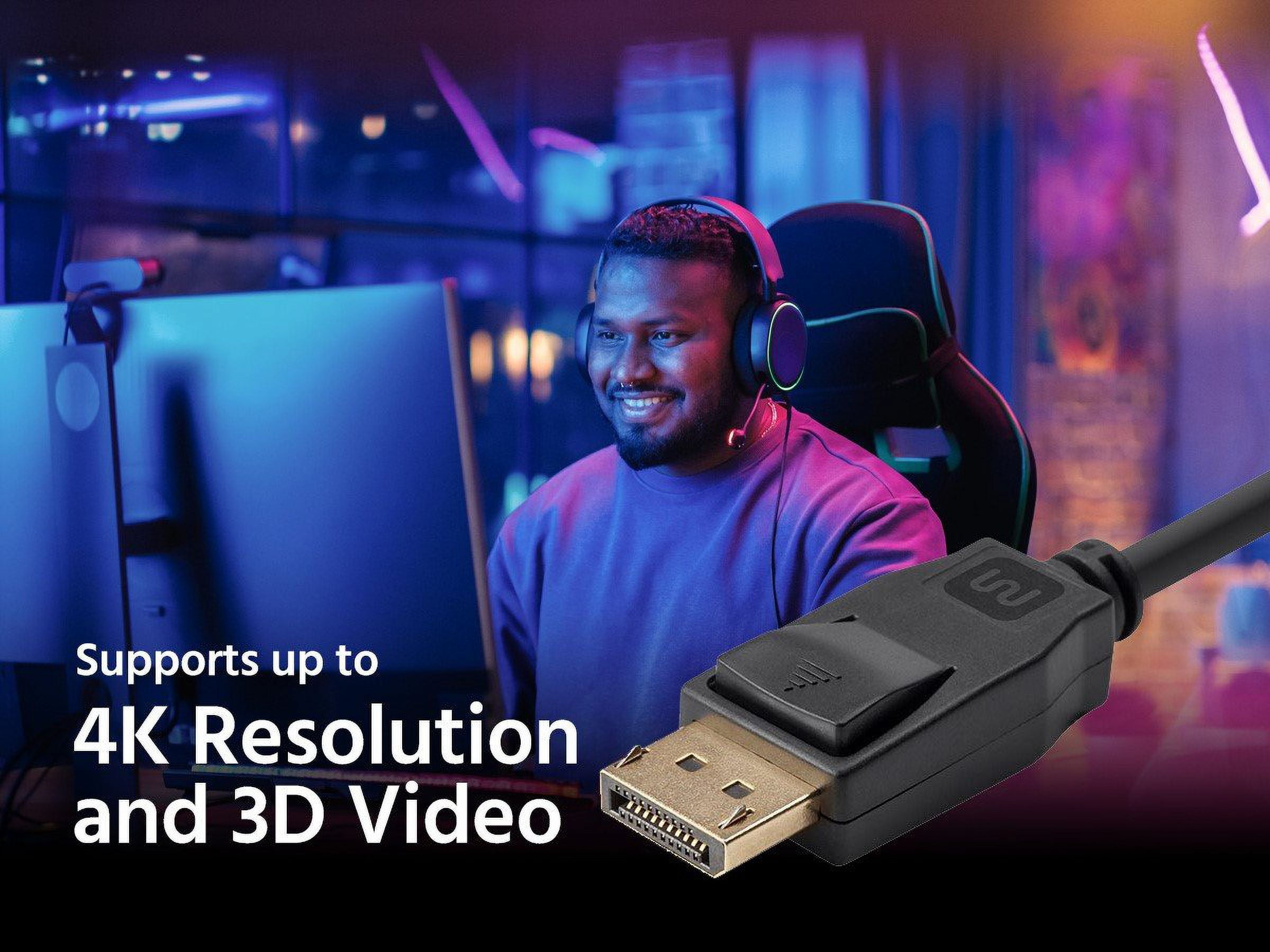 Monoprice Video Cable - 10 Feet - Black | DisplayPort 1.2 Cable - Select Series
