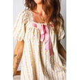 thumbnail image 6 of Women's Vintage Floral Mini Dress – Square Neck Shift Dress with Bow Front & Lace Trim, XL, 6 of 8