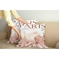 thumbnail image 3 of Ambesonne Pink Throw Pillow Cover 2 Pack, Vintage Watercolor Paris, 16", Pink, 3 of 6