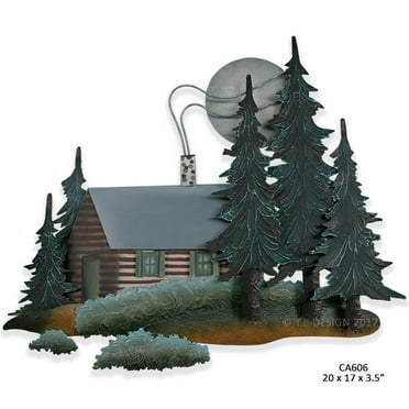 Cabin in the Woods Metal Wall Art