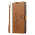 thumbnail image 2 of Wallet Leather Case For iPhone 17 Pro 6.3",with Card Holder,wristband, Shockproof Kickstand Embossed Cute Cats, Snap Phone Case,Brown,For iPhone 17 Pro, 2 of 9
