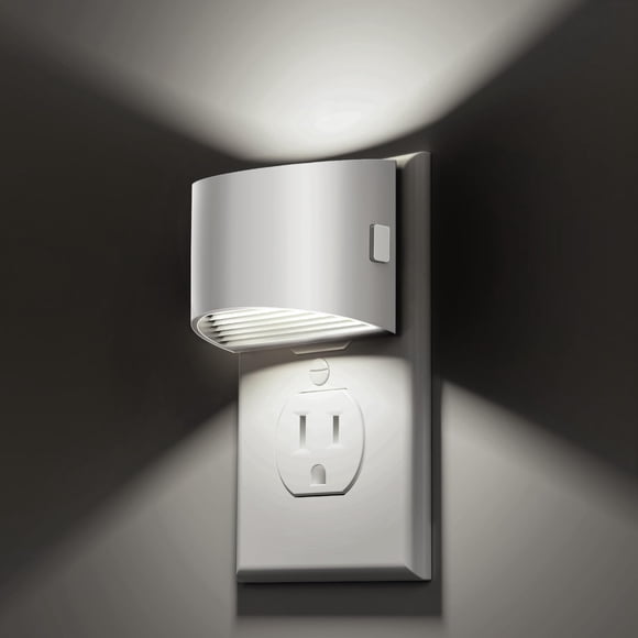 Luces nocturnas L LOHAS LED para conectar a la pared, 5000 K, paquete de 2 unidades, color blanco