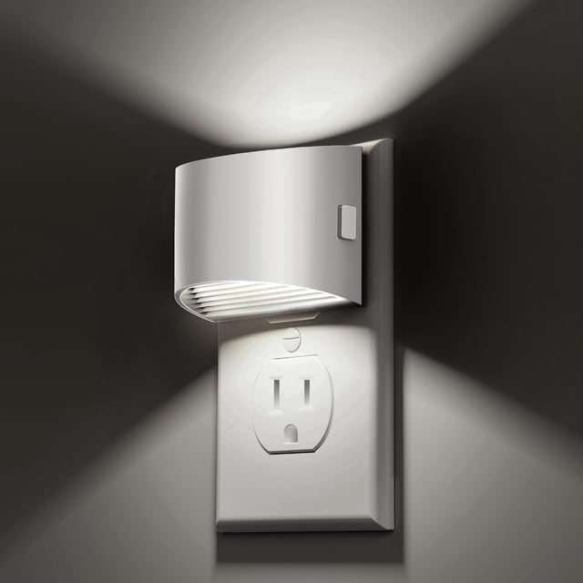 Luces nocturnas L LOHAS LED para conectar a la pared, 5000 K, paquete de 2 unidades, color blanco