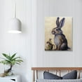 thumbnail image 3 of Nawypu  Minimal Woodland Rabbit with Perched Birds Painting, Design Fine Canvas Wall Art, 3 of 4