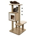 VESPER Cat Tree Scratching Post with Condo, Walnut