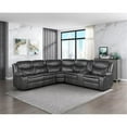 thumbnail image 2 of Lexicon Fargo 3-PC Faux Leather Power Reclining Sectional in Dark Gray, 2 of 9