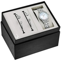 Bulova Women's Crystal Watch Box Set with Bangle Bracelets 96X145
