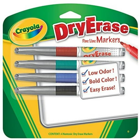 Crayola 4CT Dry Erase Markers Fine Line Bullet Tip