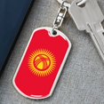thumbnail image 6 of Kyrgyzstan Flag Keychain Dog Tag Stainless Steel or 18k Gold, 6 of 16
