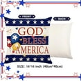 thumbnail image 4 of 4th of July Pillow Covers 16x16 Inch Set of 4 Patriotic Good Bless American Star Outdoor Decorative Pillow Covers Fourth of July Cushion Case Independence Memorial Day Home Sofa Porch Decoration, 4 of 6