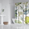 thumbnail image 2 of Shower Curtain Set with Snap-in,Watercolor Leaves on the Top (5) Shower Curtains Reusable Shower Liner,Aesthetic Neutral Polyester Curtains Liner,72x72Inch, 2 of 4
