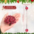 thumbnail image 2 of Janrevotw 100 Wired Stems of Artificial Holly Berries Artificial Flower Decor 200 Pack 12 mm Mini Christmas Frosted Fruit Berry (Dark Red), 2 of 7