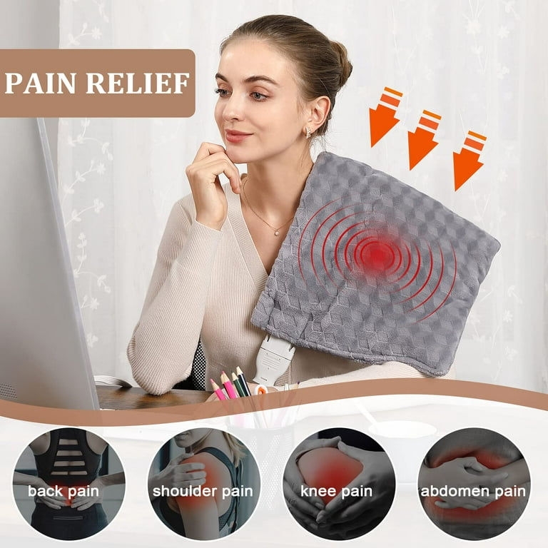 Weighted Heating Pad with Massager, Electric Heating Pad for Back