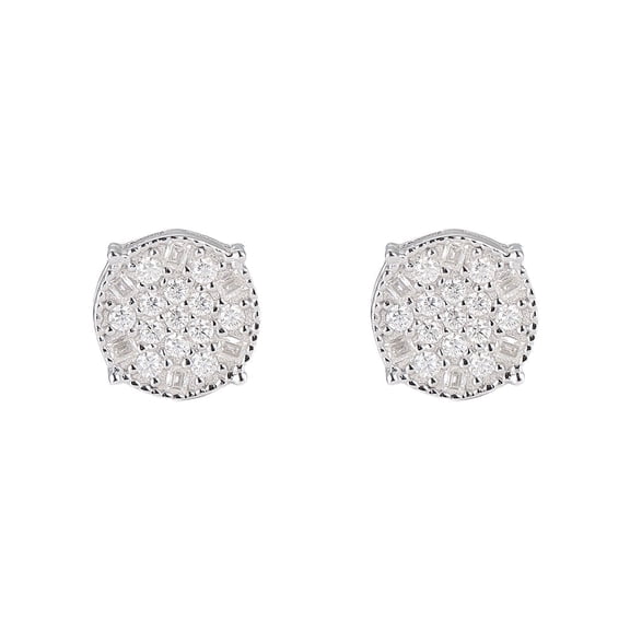 KIJ 0.3 Carat Round Moissanite Stud Earrings,925 Sterling Silver Rhodium Plated VVS1 Gra Certified Hypoallergenic Gifts for Men Women