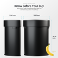 thumbnail image 4 of Home Zone Living 18 Gallon Black Stainless Steel Semi-Round Flat Back Open Top Commercial Trash Can, 4 of 5
