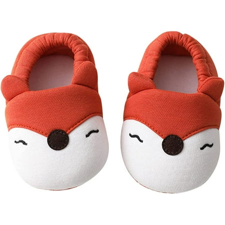

QWZNDZGR Infant Baby Boys Girls Slipper Stay On Non Slip Soft Sole Cartoon Newborn Booties Toddler First Walkers Crib House Shoe
