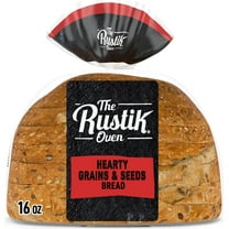 The Rustik Oven Hearty Grains & Seeds Bread, 16 oz, Whole Grain Seeded Bread, Bag