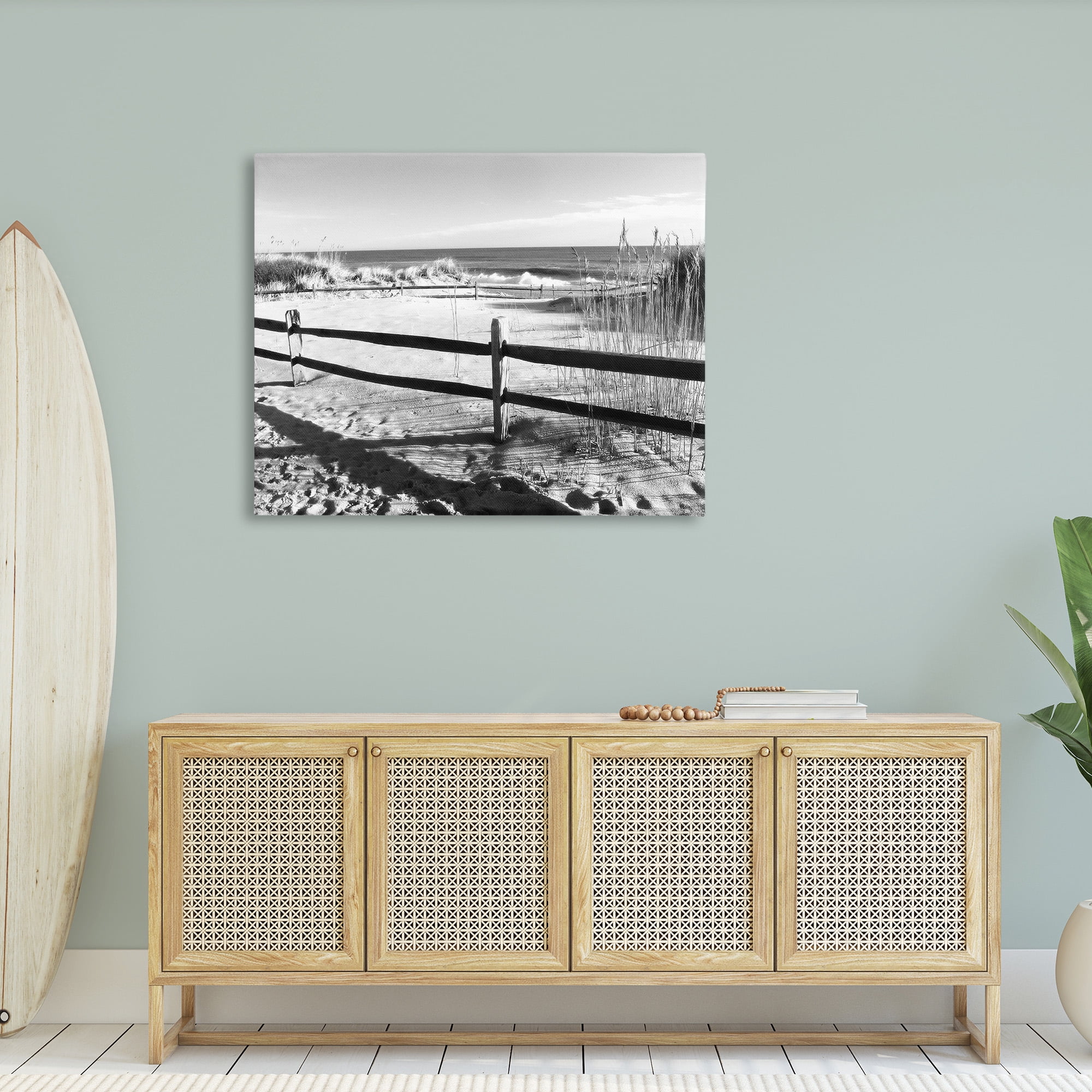 Stupell Industries Sandy Fenced Path Landscape Photography Gallery Wrapped Canvas Art Print Wall Art, 48 x 36