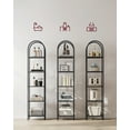 thumbnail image 6 of 5-Tier Shelf, Tempered Glass Shelving Unit, Arched Design for Living Room Bedroom, Gray, 6 of 6