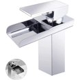 thumbnail image 1 of Lishi Robinet d'Évier de Salle de Bain en Cascade en Laiton Chromé, 1 of 4