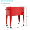 thumbnail image 6 of 80 Quart Rolling Cart Ice Chest，Portable Bar Drink Cooler with Bottle Opener, Catch Basin,Rolling Ice Chest for Patio Party BBQ Beach Activities, 6 of 6