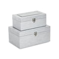 thumbnail image 3 of Contemporary Home Living Handcrafted Mirrored Keepsake Boxes - 11.5" - Silver - Set of 2, 3 of 7