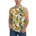 thumbnail image 2 of Goofa Yellow Tulips Printed Men's Sleeveless T-Shirt - Athletic Gym Workout Tank Top for Men - Moisture-Wicking, UPF 30+ Quick-Dry Muscle Tee-Small, 2 of 8