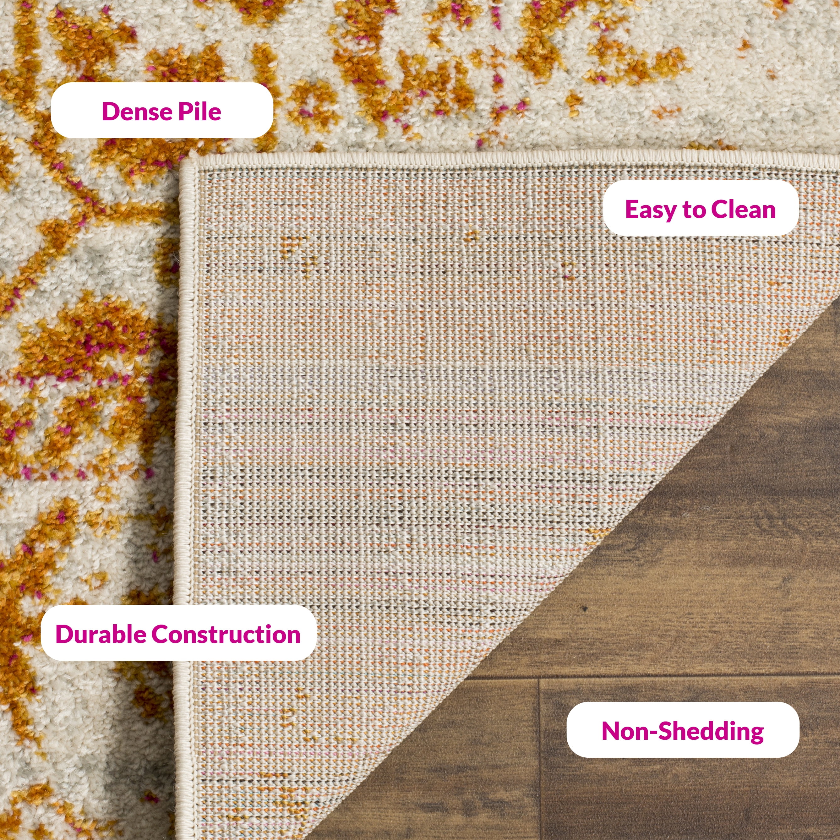 Safavieh Madison Fleur Abstract Area Rug, Cream/Orange, 3' x 5'