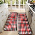 thumbnail image 4 of Kitchen Rugs Sets Of 2,Red Black White Checkerboard Checkered Pattern Anti Fatigue Kitchen Mat Rugs Non Slip Washable,Decorative Kitchen Floor Mats for Kitchen,Sink,Laundry,17"x47"+17"x47", 4 of 5