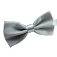 thumbnail image 2 of Trayknick Bow Tie Solid Color Wear Easily Polyester Adjustable Bow Tie Pre Tied for Formal Occasions Silver, 2 of 13