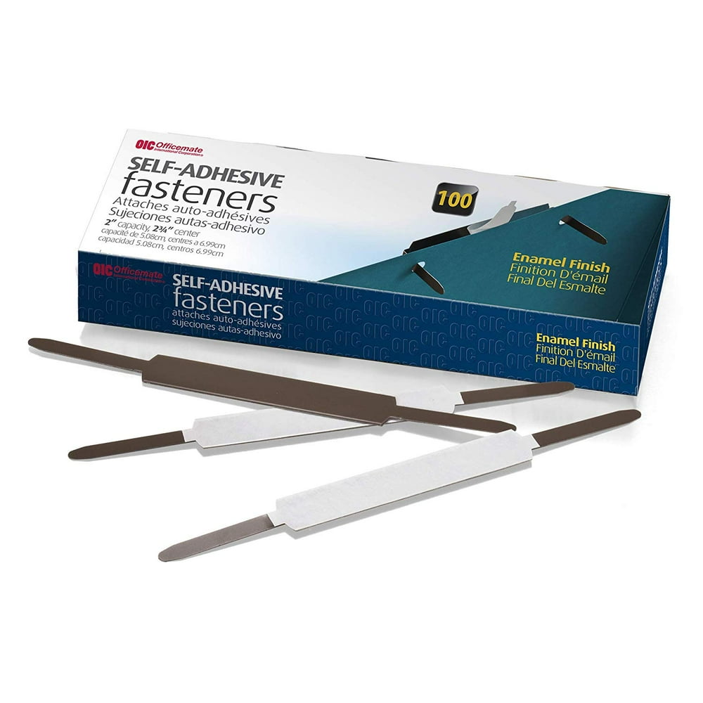 SelfAdhesive Prong Fasteners, Enamel Finish, 2 inch Capacity, 2.75