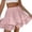 Pink, variant on JYnXIANTI Women's Mini Skirts High Waisted Tiered Cotton Linen Skirts Flowy Soft Summer Skirts Casual Beach Travel Clothes