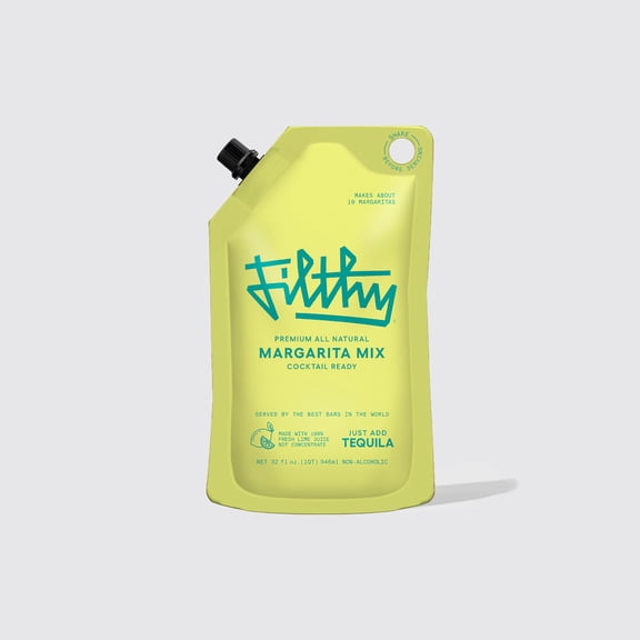 Filthy Premium All Natural Margarita Mix 32oz in Pouch, Cocktail Mixer