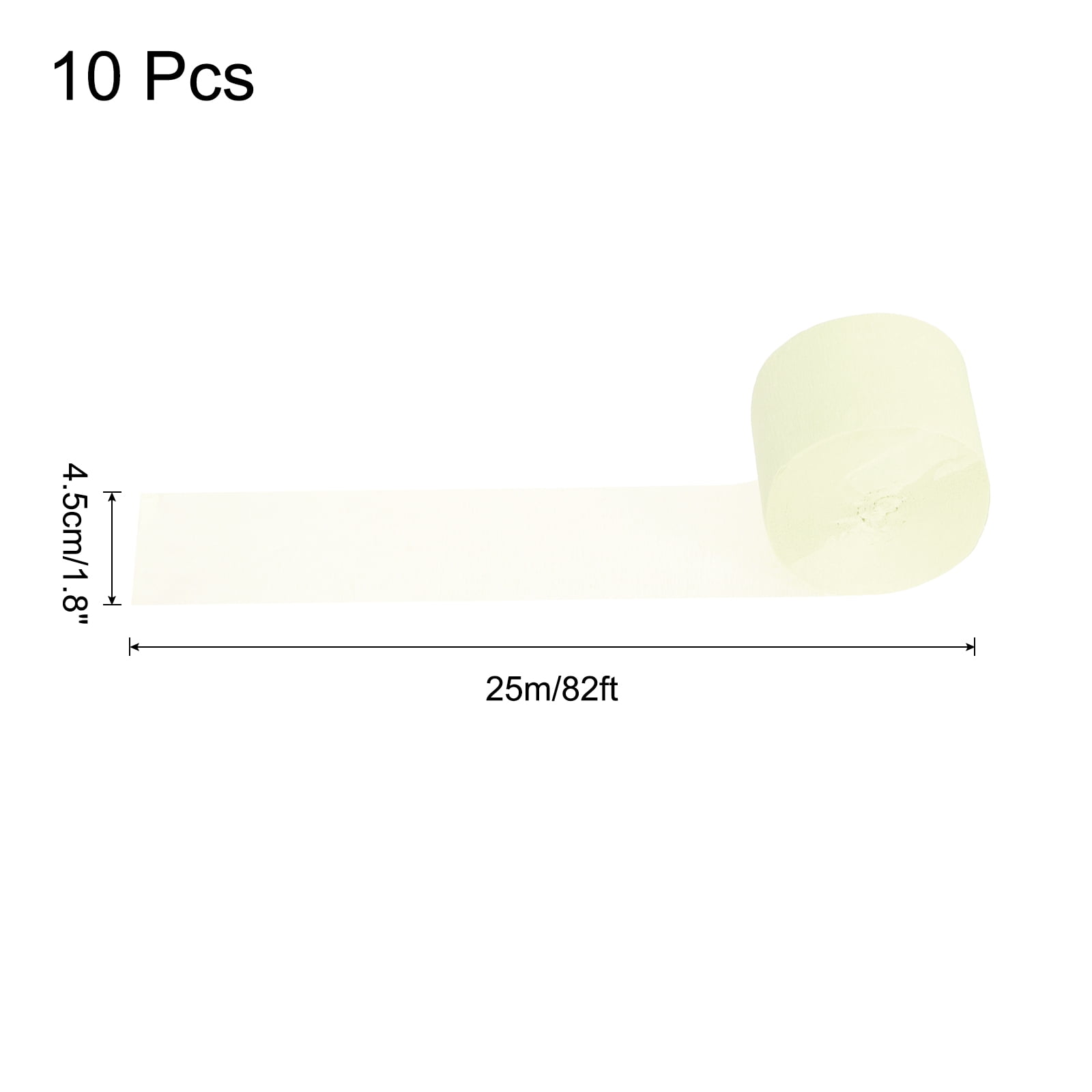Unique Bargains 10Pcs Crepe Paper Streamers for Party Beige 1.8in x 82ft