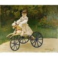 thumbnail image 2 of Monet, Claude 24x20 Black Ornate Wood Framed with Double Matting Museum Art Print Titled - Jean Monet on his Hobby Horse, 2 of 4