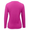 thumbnail image 6 of Sexlip Womens V Neck Long Sleeve Blouse Lace Up Front Design Stretchy Fabric Slim Silhouette for Evening Occasions Pink S, 6 of 6