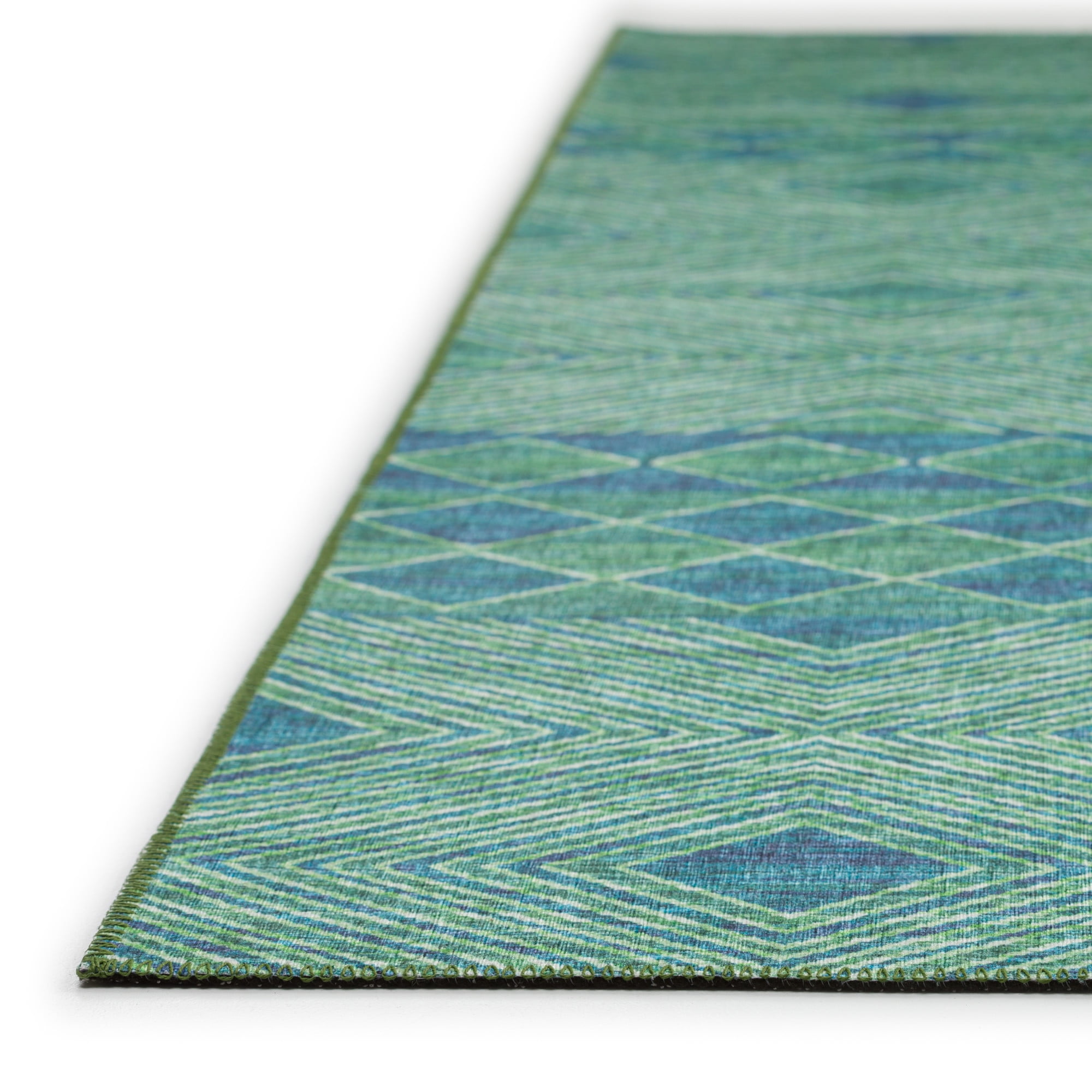Addison Rugs Yuma Green Transitional Southwest 2'3" x 7'6" Runner Rug Green AYU31